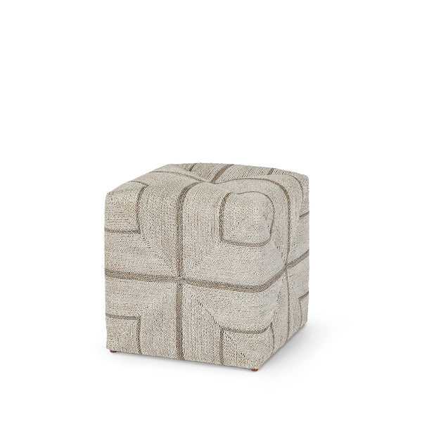 Palecek Furniture Palecek Fritz Rope Square Ottoman Fog White