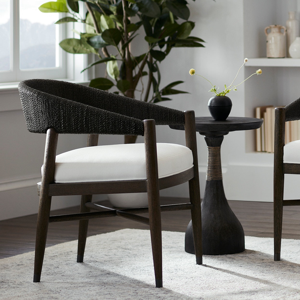 Palecek Furniture I/O BASKET WEAVE 4J / Motor Freight - Rate TBQ Palecek Gordon Occasional Chair Charcoal