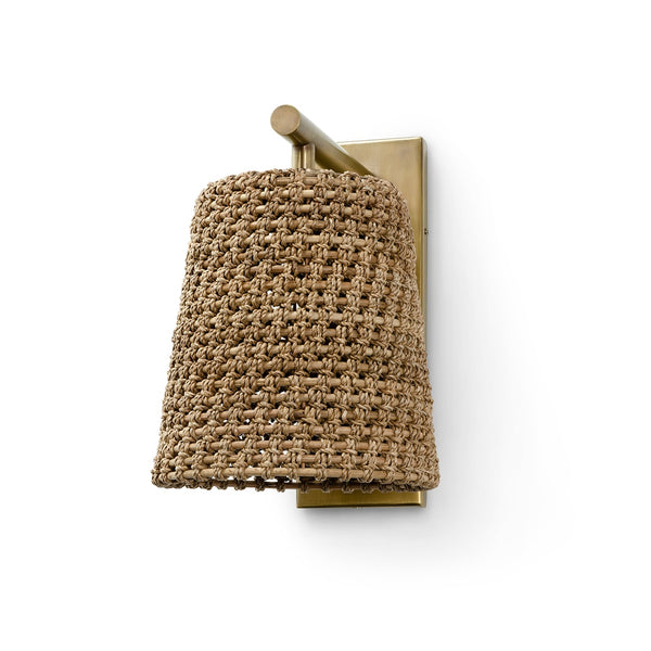 Palecek Lighting Palecek Green Oaks Sconce Natural Antique Brass