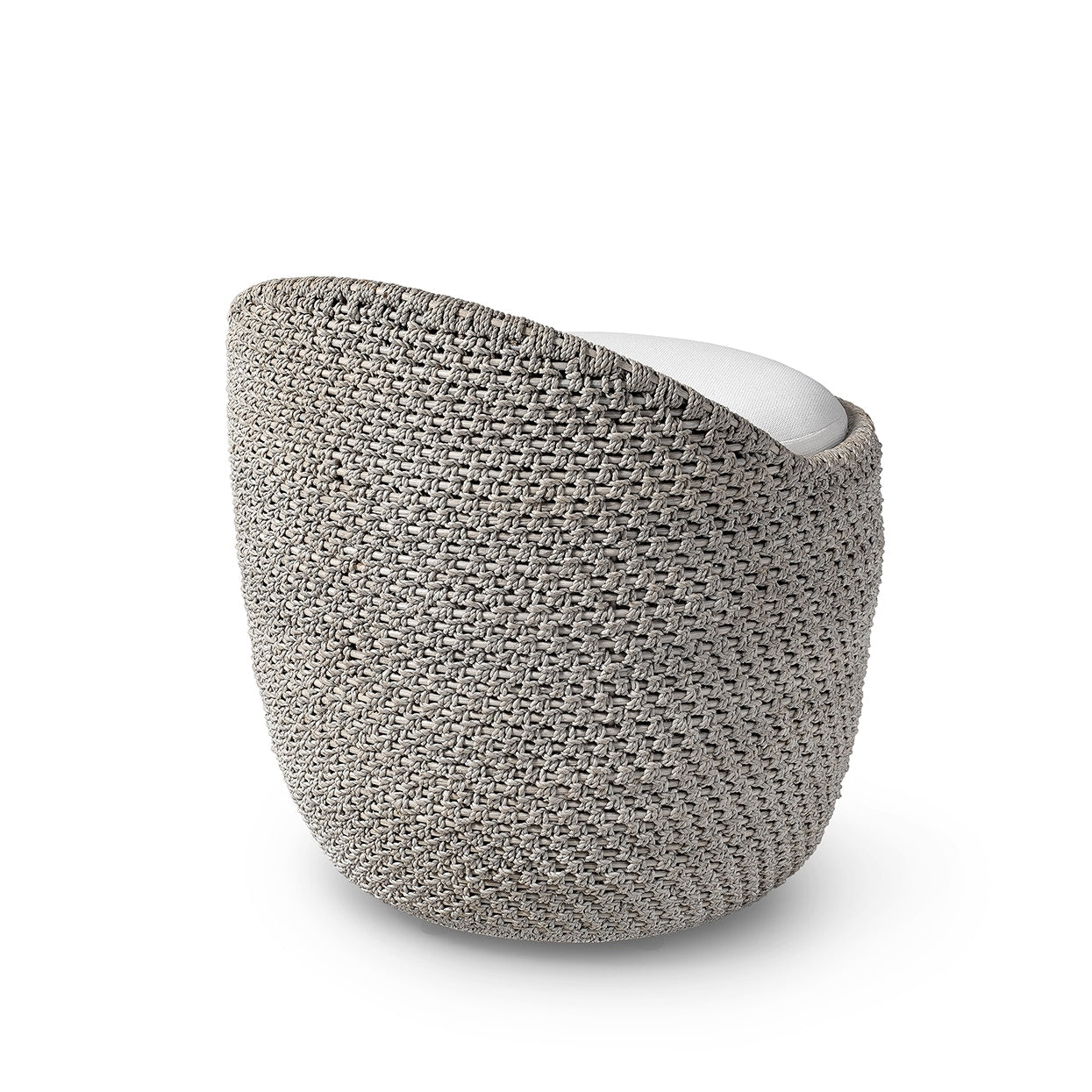 Palecek Furniture I/O BASKET WEAVE 4J Palecek Green Oaks Swivel Stool, White Sand