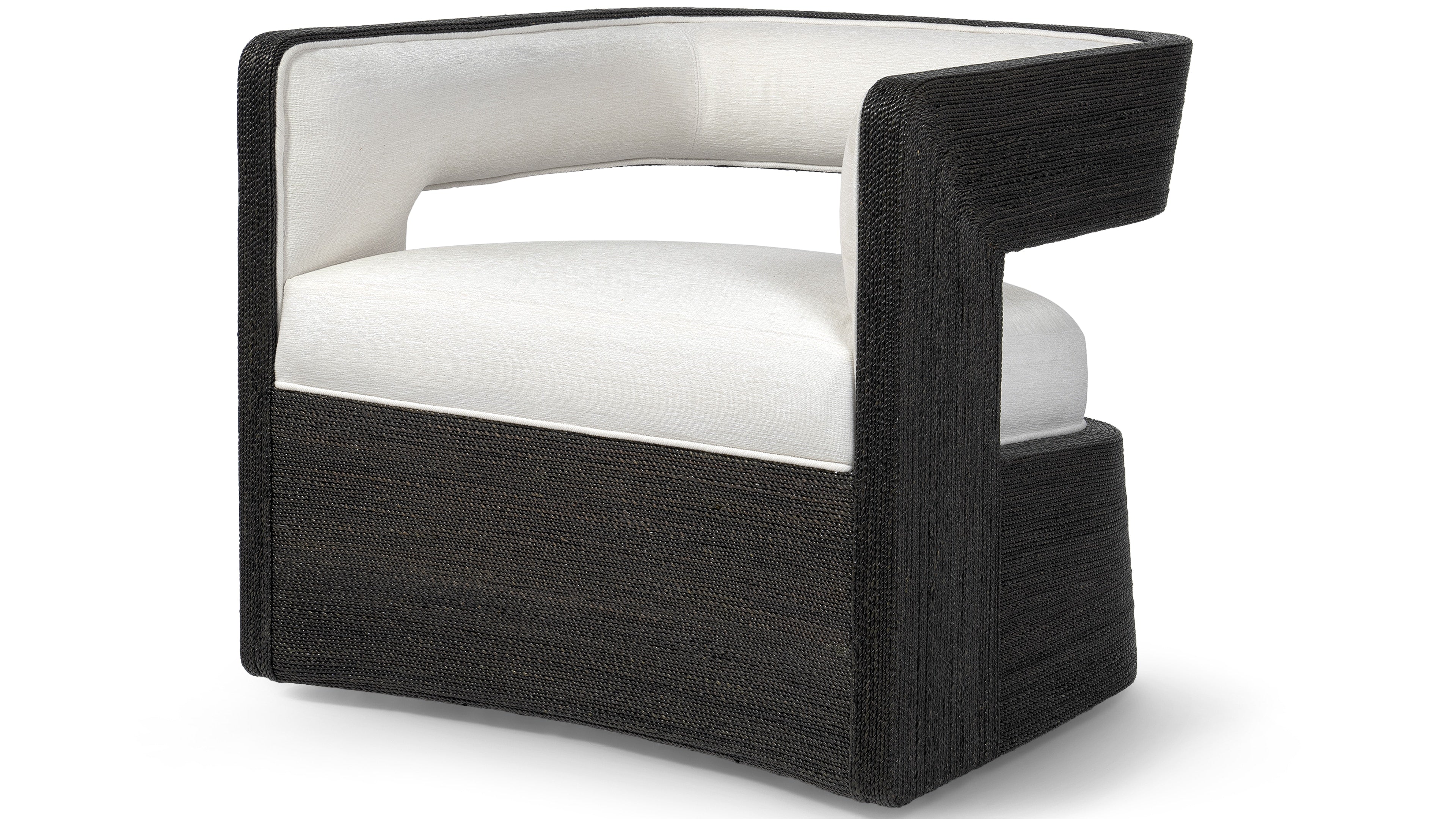 Palecek Furniture I/O OYSTER CHENILLE 4K / Motor Freight - Rate TBQ Palecek Hadley Swivel Lounge Chair, Charcoal