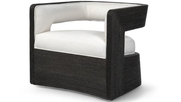 Palecek Furniture I/O OYSTER CHENILLE 4K / Motor Freight - Rate TBQ Palecek Hadley Swivel Lounge Chair, Charcoal