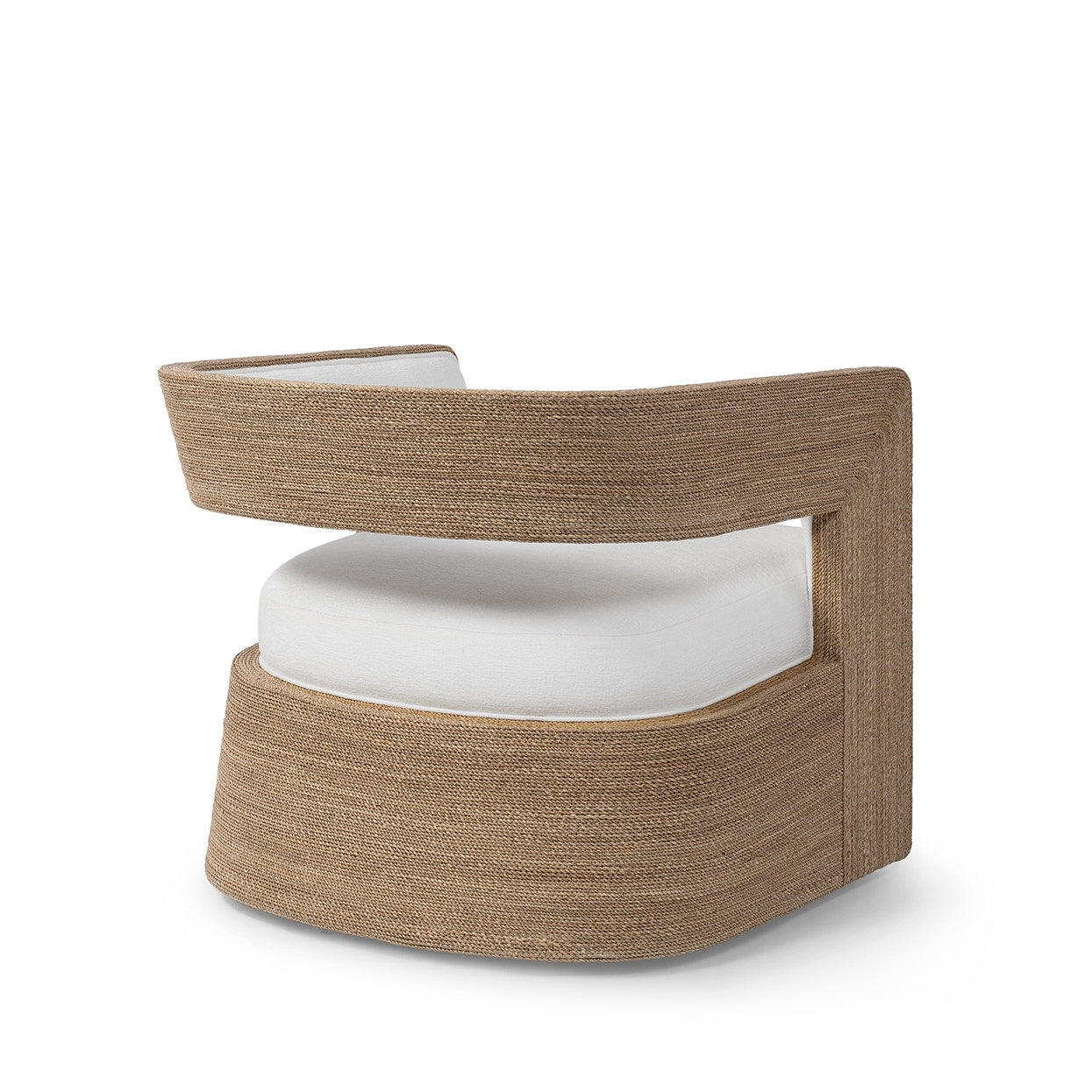 Palecek Furniture I/O OYSTER CHENILLE 4K / Motor Freight - Rate TBQ Palecek Hadley Swivel Lounge Chair, Natural