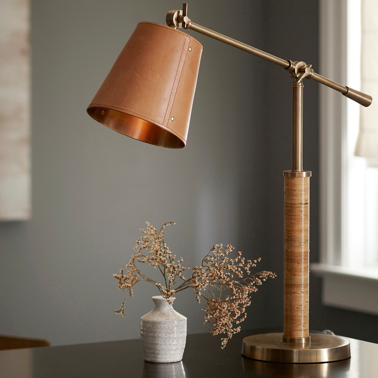 Palecek Lighting Palecek Hendrick Task Lamp, Cognac