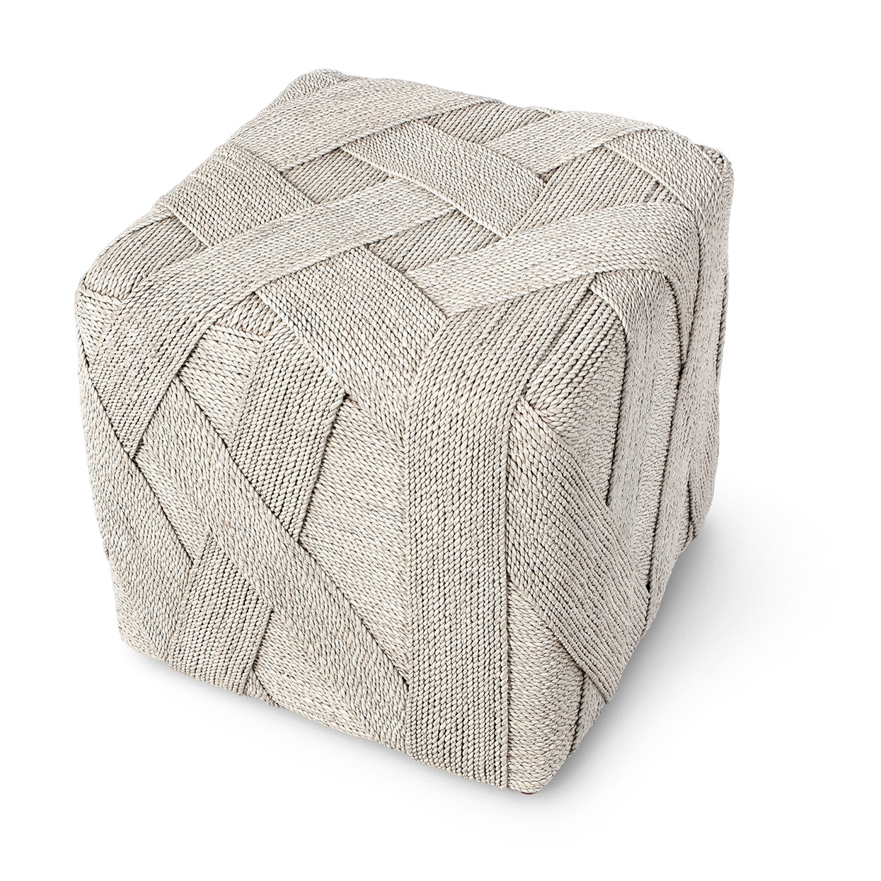 Palecek Furniture Palecek Henley Hassock, Whitewash