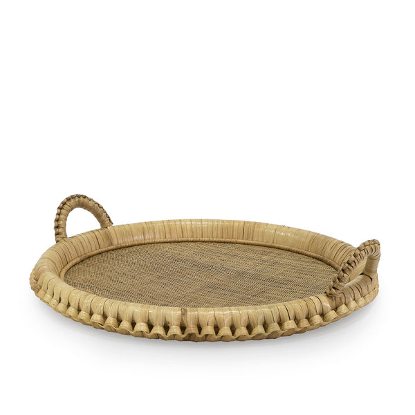 Palecek Home Decor Palecek Kenis Braided Round Tray, Natural