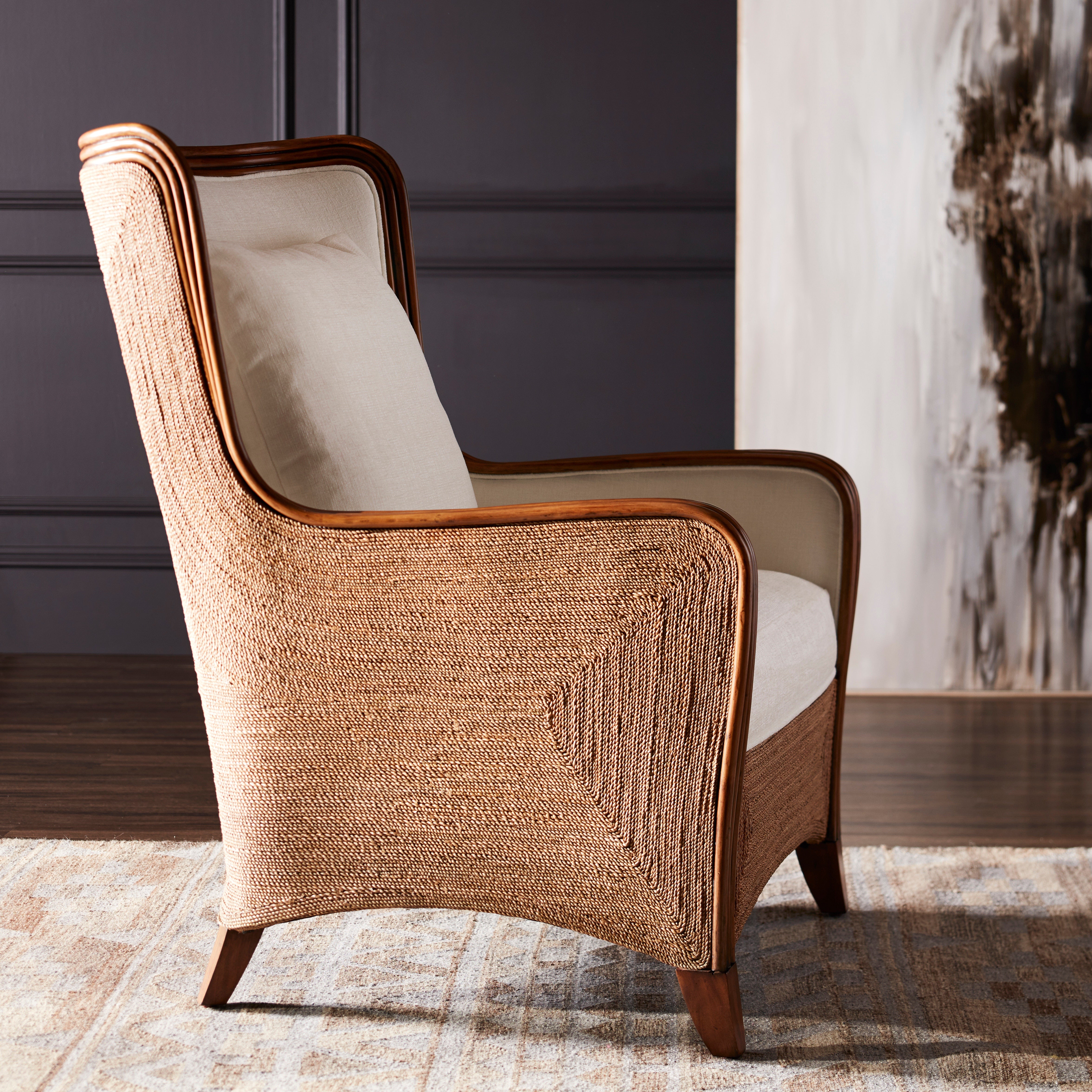 Palecek Furniture I/O OYSTER CHENILLE 4K / Motor Freight - Rate TBQ Palecek Kingston Wing Chair