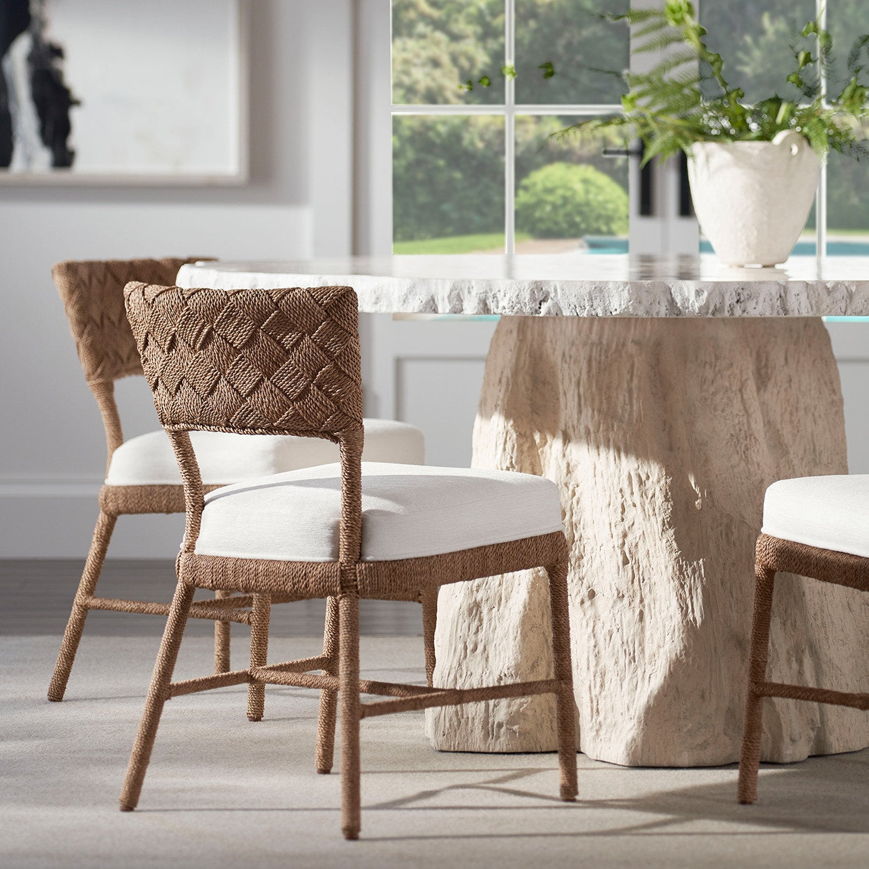Palecek Furniture I/O OYSTER CHENILLE 4K / Motor Freight - Rate TBQ Palecek Lance Side Chair