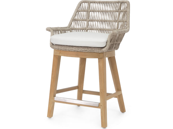 Palecek Furniture I/O SAILCLOTH SALT 64 / Motor Freight - Rate TBQ Palecek Loretta Outdoor 24" Counter Stool