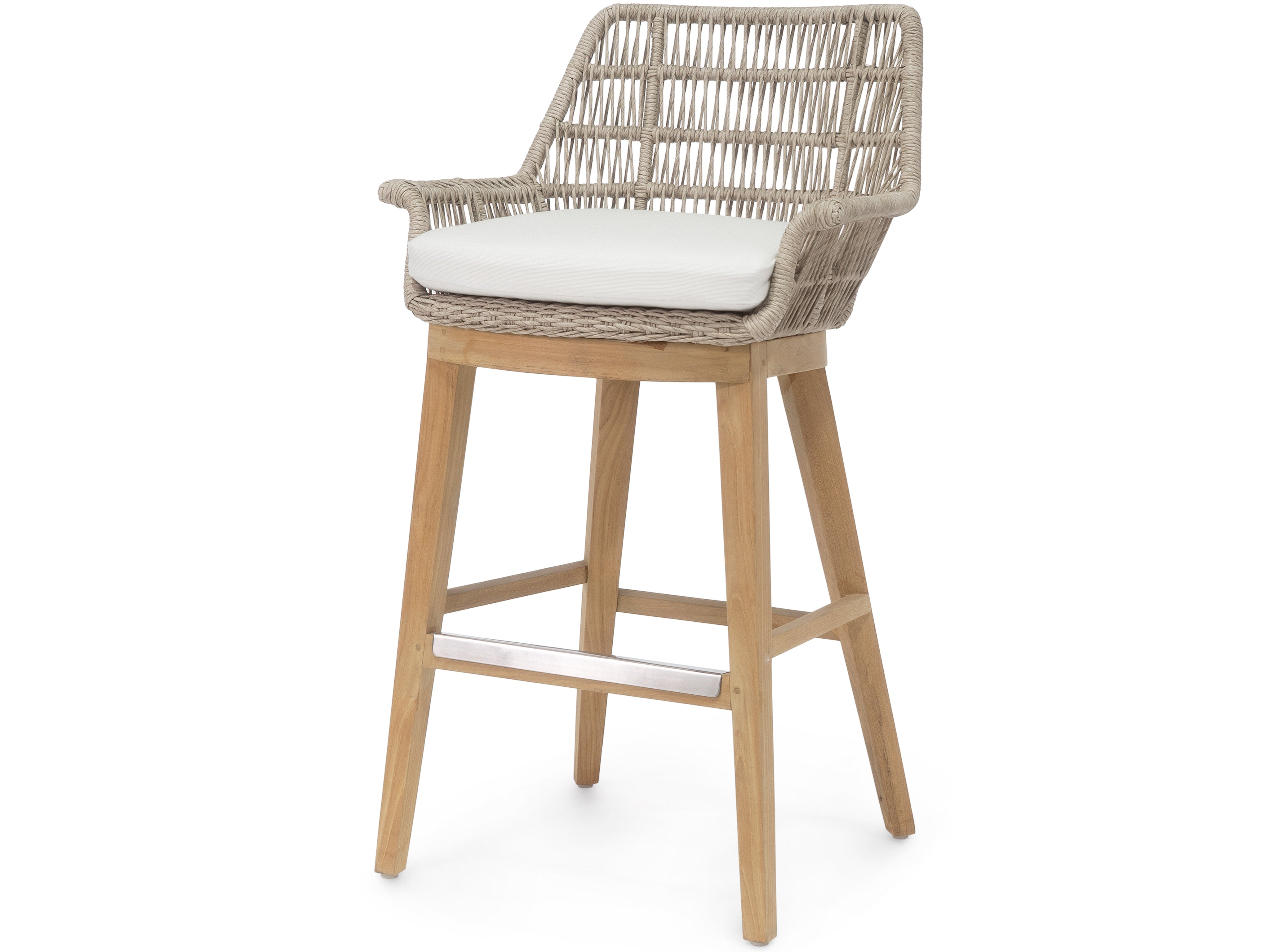 Palecek Furniture I/O SAILCLOTH SALT 64 / Motor Freight - Rate TBQ Palecek Loretta Outdoor 30" Barstool
