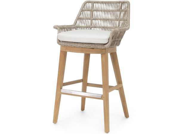 Palecek Furniture I/O SAILCLOTH SALT 64 / Motor Freight - Rate TBQ Palecek Loretta Outdoor 30" Barstool