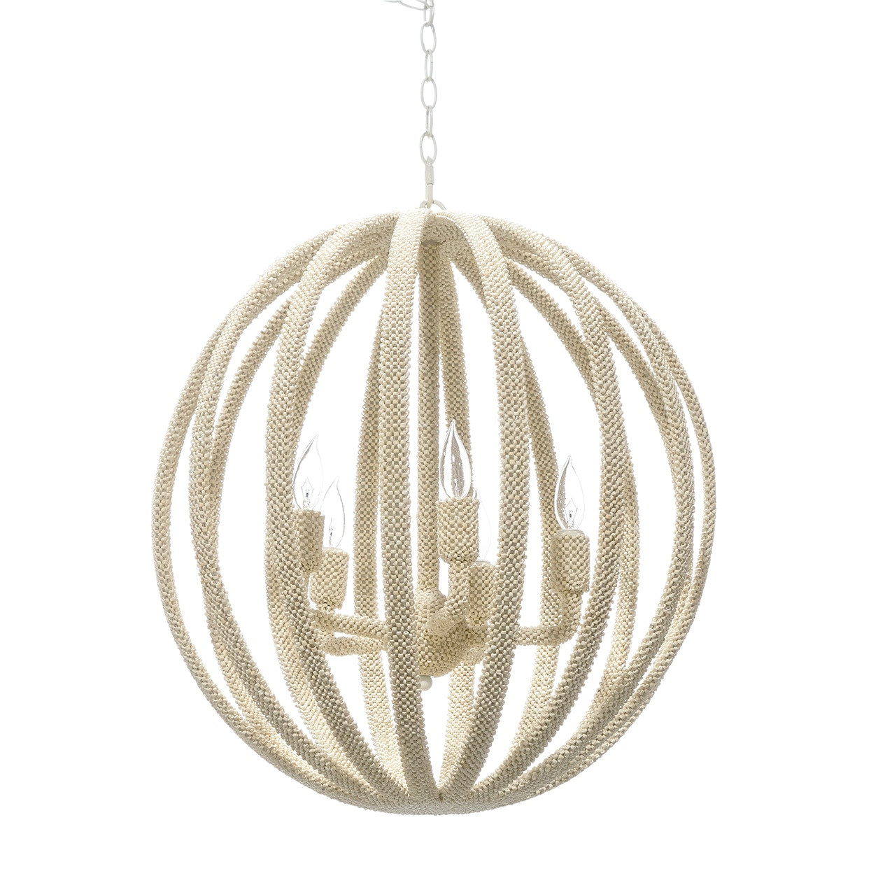 Palecek Lighting Default Title / Motor Freight - Rate TBQ Palecek Madera Coco Chandelier, White