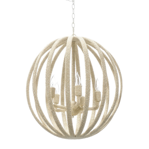 Palecek Lighting Default Title / Motor Freight - Rate TBQ Palecek Madera Coco Chandelier, White