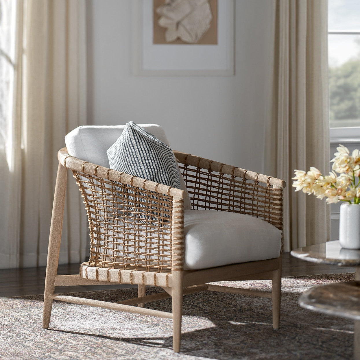 Palecek Furniture I/O SAILCLOTH SALT 64 / Motor Freight - Rate TBQ Palecek Melrose Lounge Chair