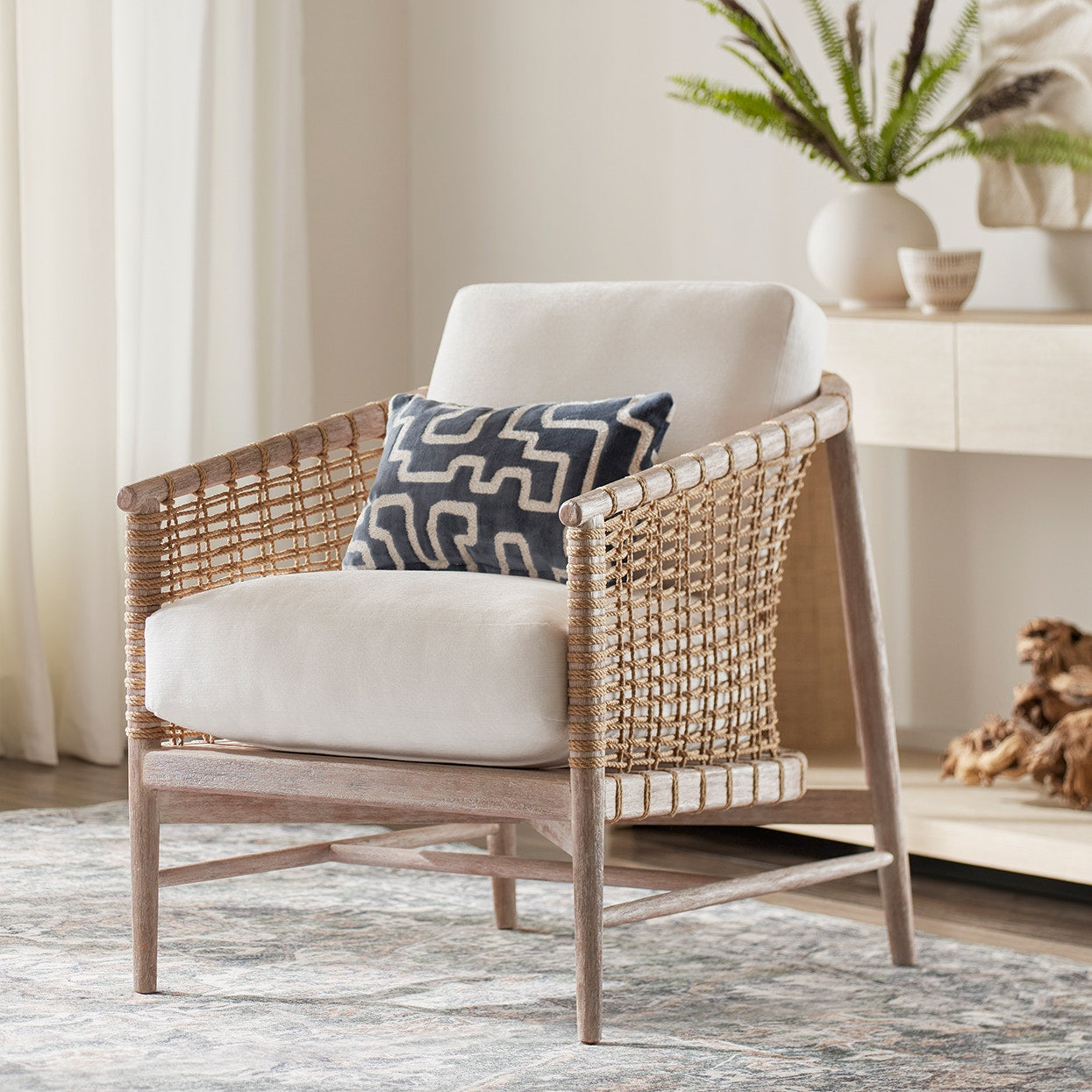 Palecek Furniture I/O SAILCLOTH SALT 64 / Motor Freight - Rate TBQ Palecek Melrose Lounge Chair