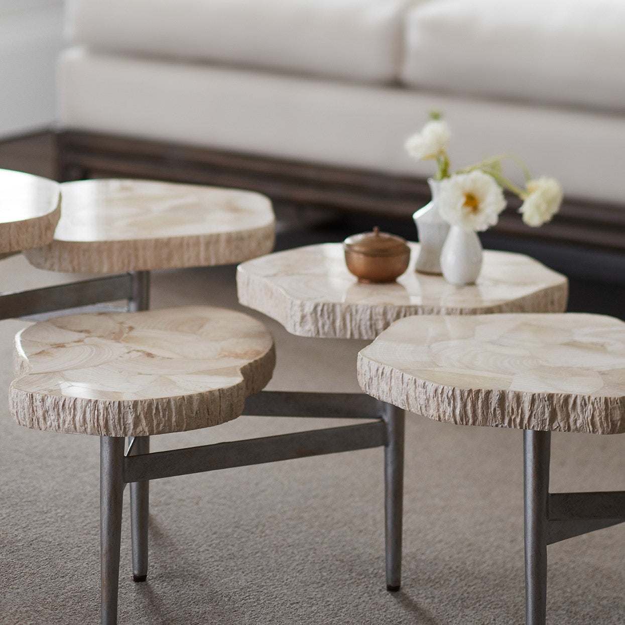 Palecek Furniture Palecek Merced Fossilized Clam 2 Top Table