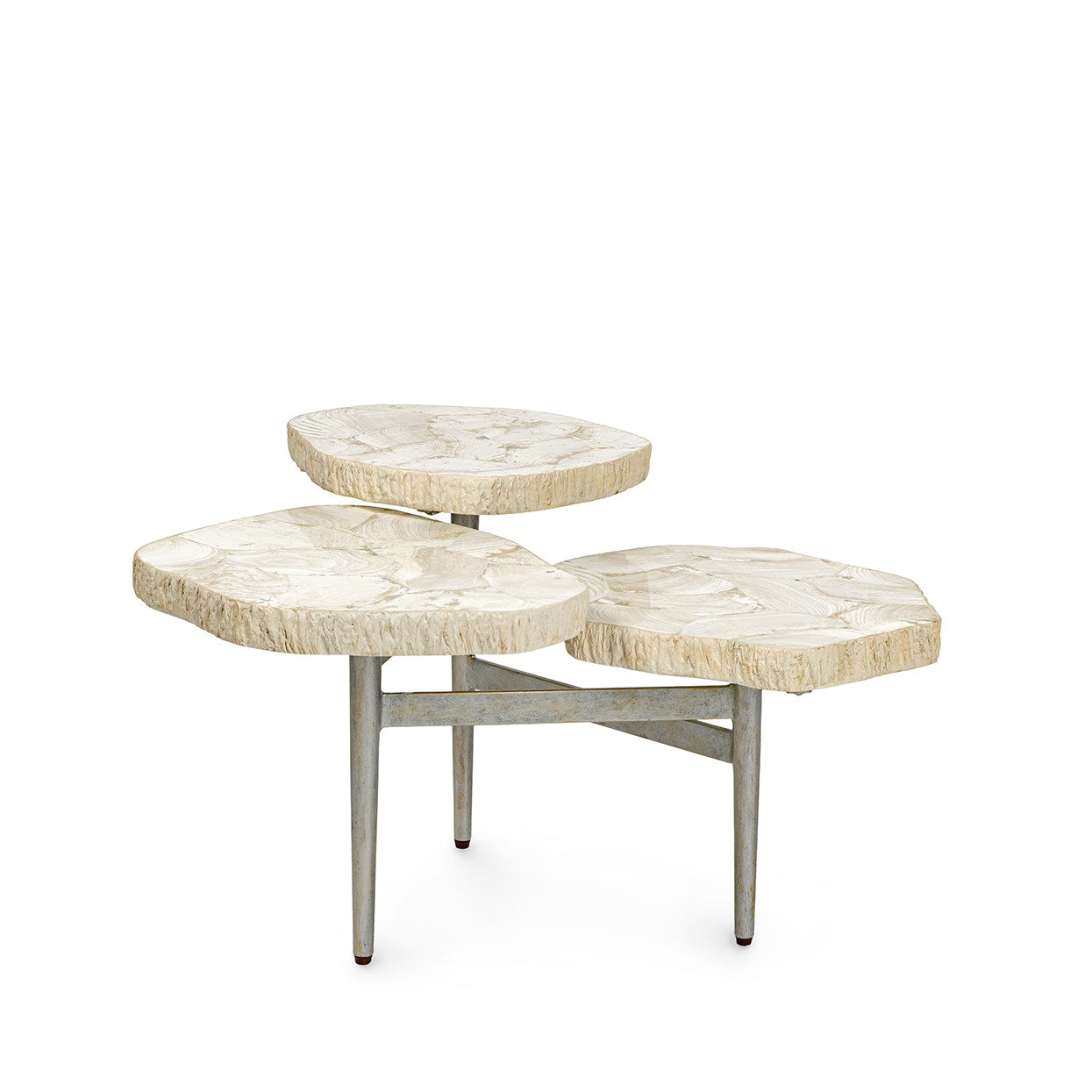 Palecek Furniture Default Title / Motor Freight - Rate TBQ Palecek Merced Fossilized Clam 3 Top Table