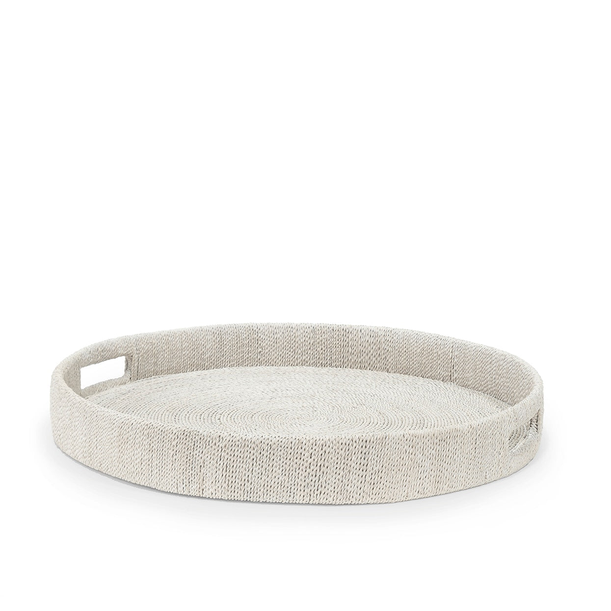 Palecek Home Decor Palecek Monarch Round Tray Large White Sand