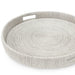 Palecek Home Decor Palecek Monarch Round Tray Large White Sand