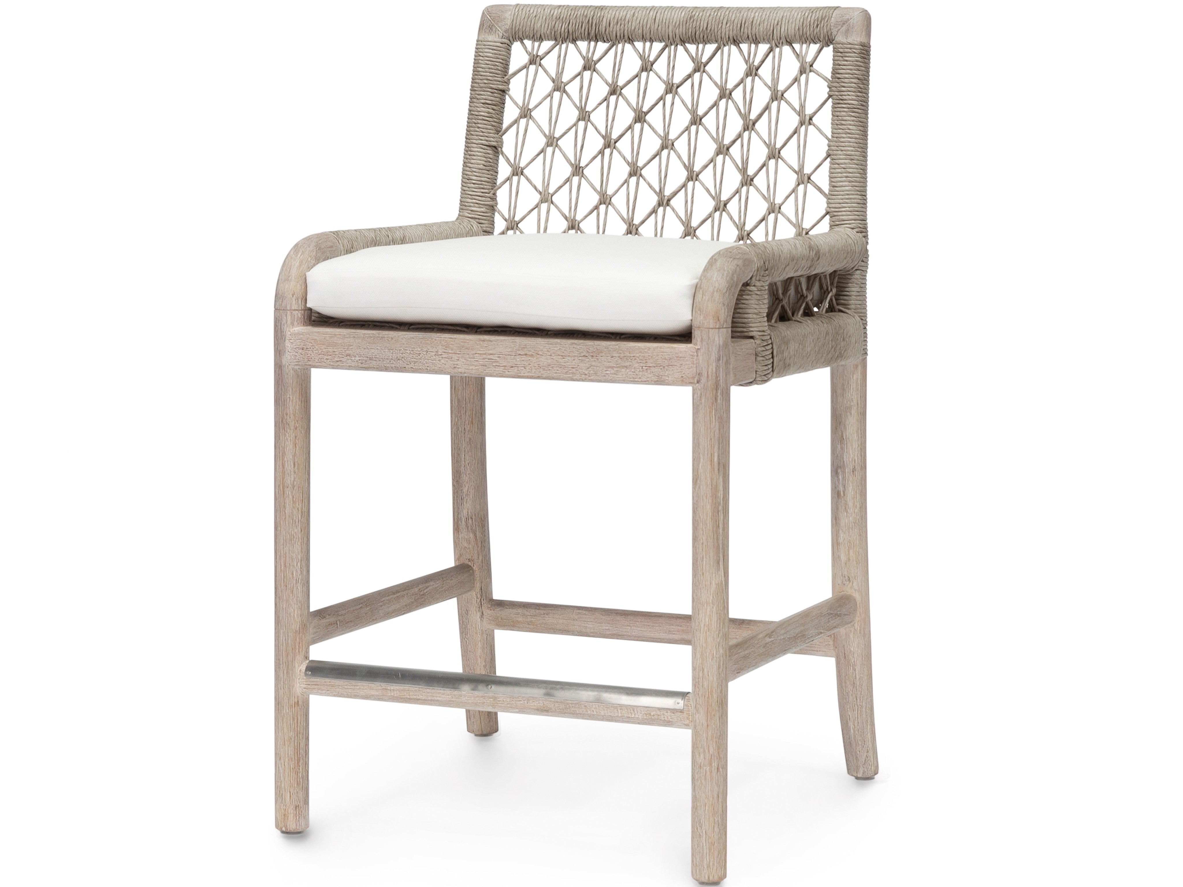 Palecek Furniture I/O SAILCLOTH SALT 64 / Motor Freight - Rate TBQ Palecek Montecito Outdoor 24" Counter Stool