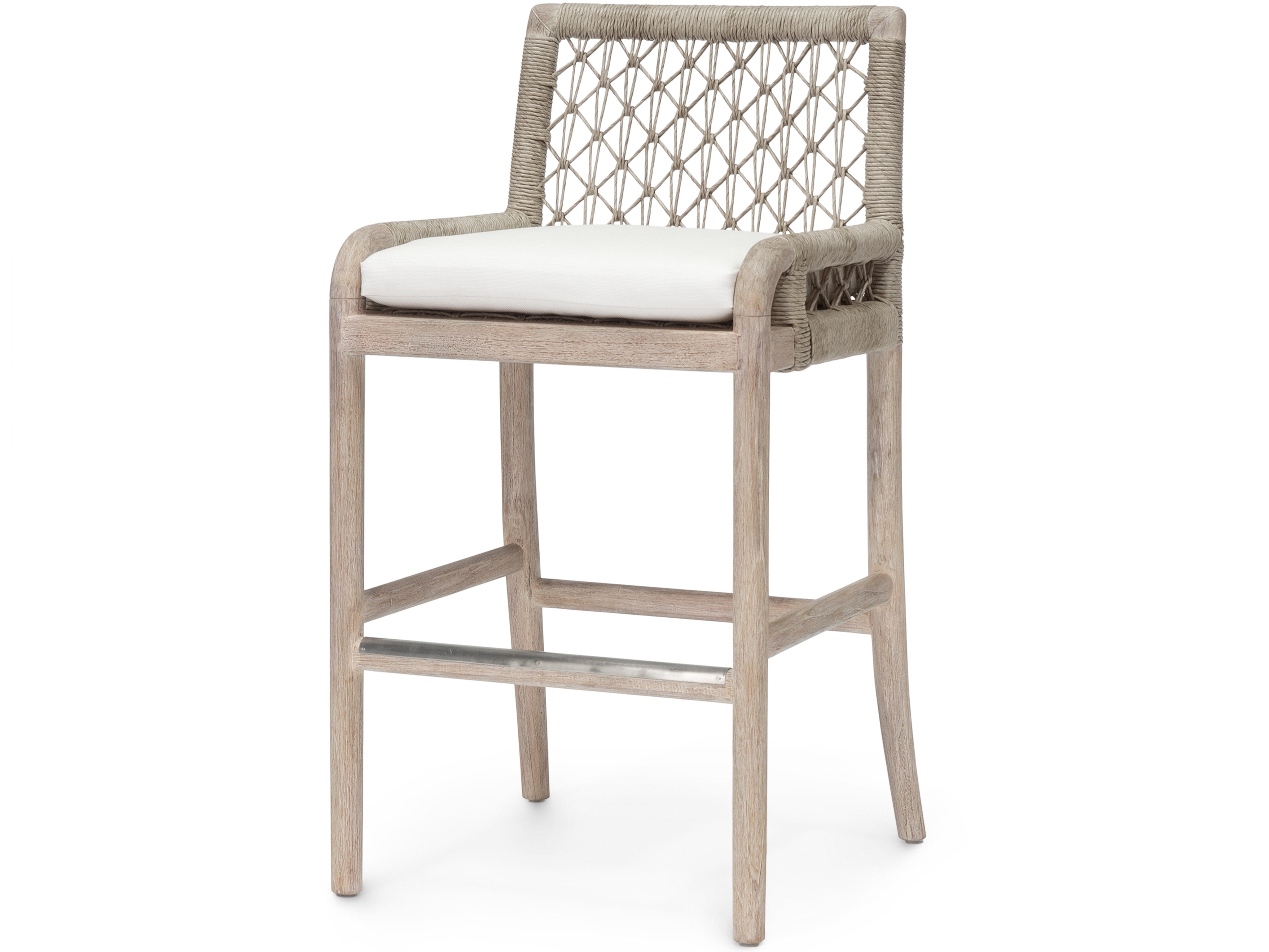Palecek Furniture I/O SAILCLOTH SALT 64 / Motor Freight - Rate TBQ Palecek Montecito Outdoor 30" Barstool