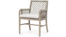 Palecek Furniture I/O SAILCLOTH SALT 64 / Motor Freight - Rate TBQ Palecek Montecito Outdoor Arm Chair