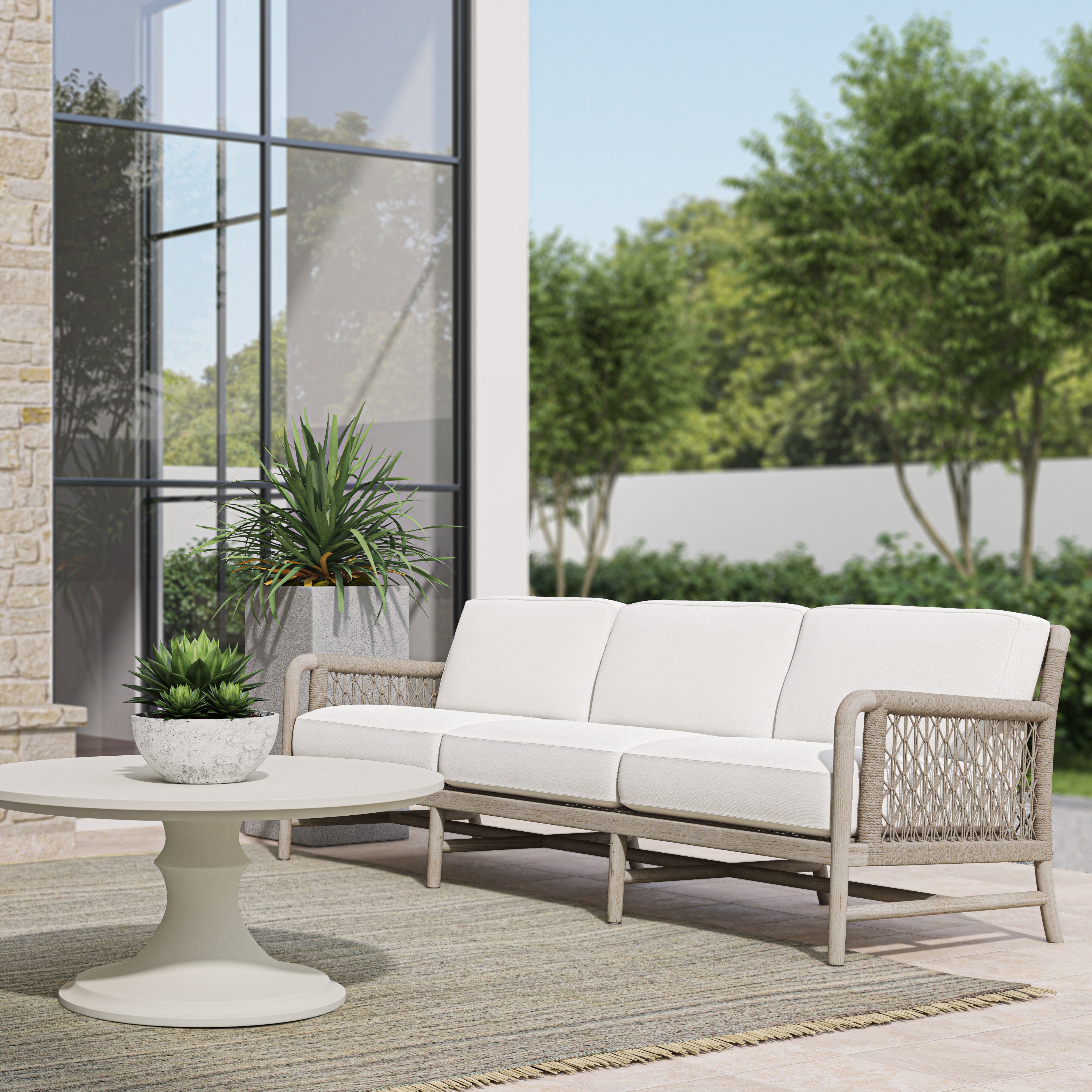 Palecek Furniture I/O SAILCLOTH SALT 64 / Motor Freight - Rate TBQ Palecek Montecito Outdoor Sofa