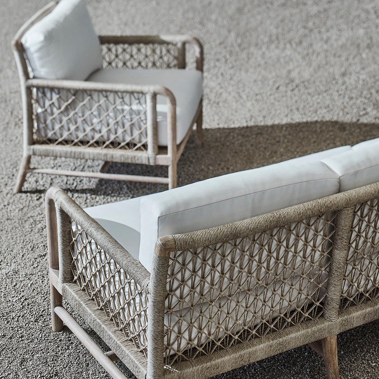 Palecek Furniture I/O SAILCLOTH SALT 64 / Motor Freight - Rate TBQ Palecek Montecito Outdoor Sofa