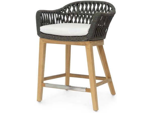 Palecek Furniture I/O SAILCLOTH SALT 64 / Motor Freight - Rate TBQ Palecek Napoli Outdoor 24" Counter Stool