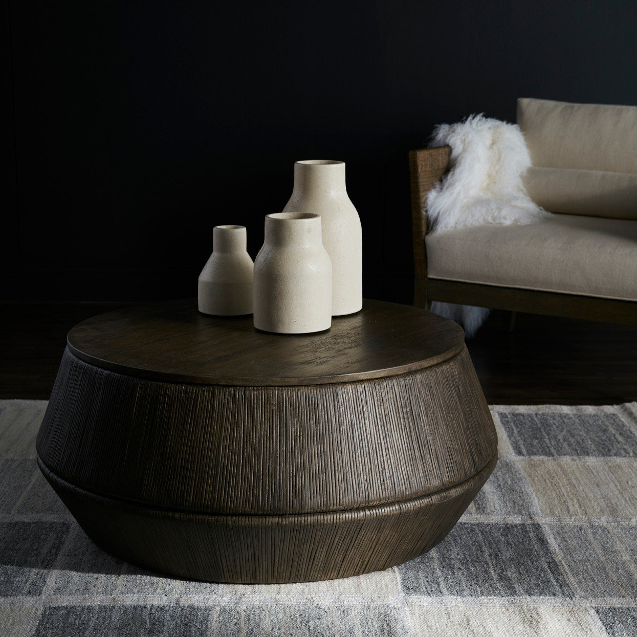 Palecek Home Decor Palecek Nova Cylinder Outdoor Urns Large, Set Of 2