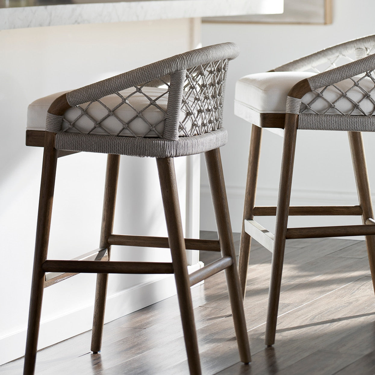 Palecek Furniture I/O SAILCLOTH SALT 64 / Motor Freight - Rate TBQ Palecek Otis 30" Barstool