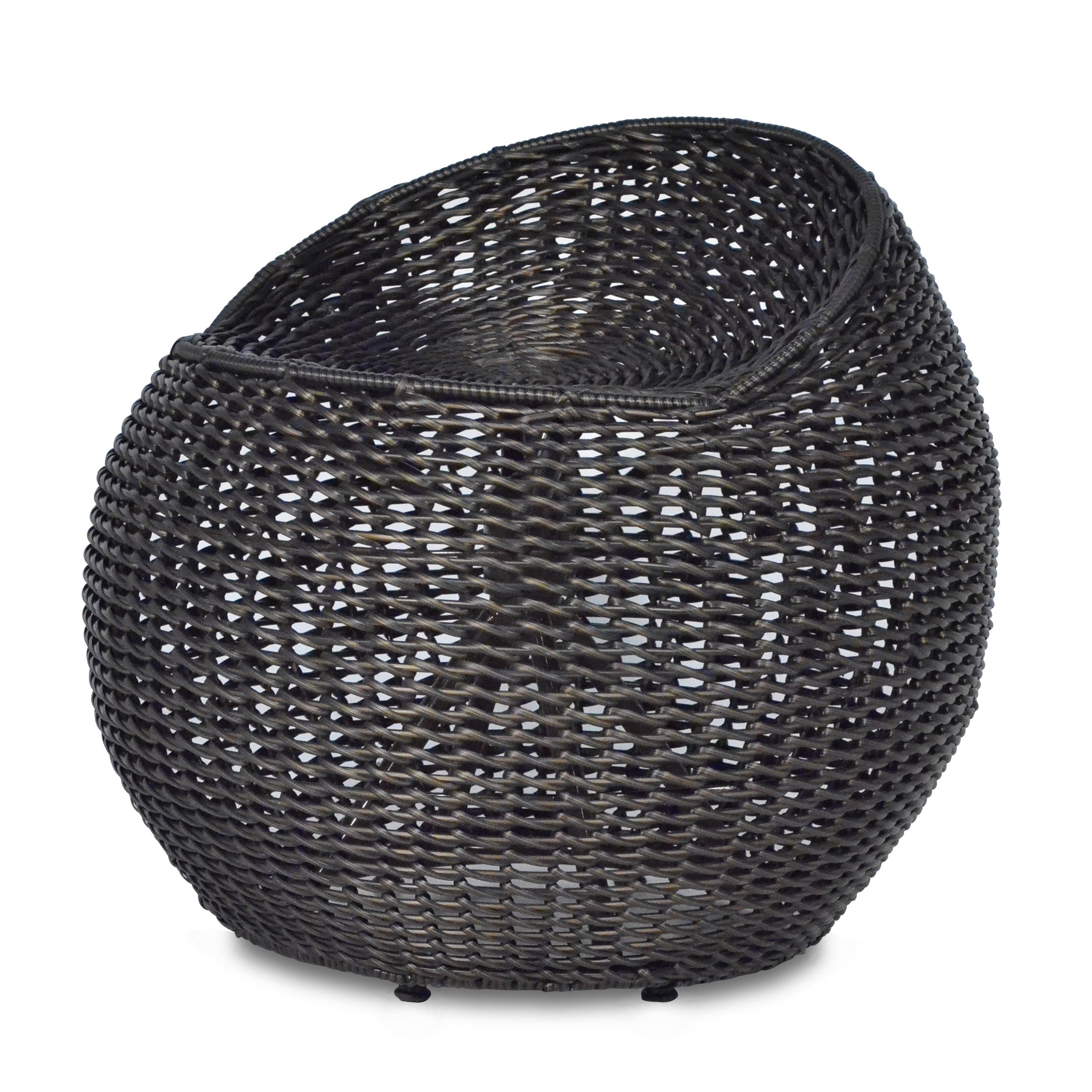 Palecek Furniture Palecek Outdoor Open Weave Wicker Swivel Stool, Espresso