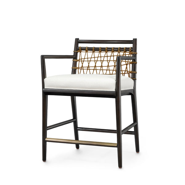 Palecek Furniture OYSTER HOPSACK 1E / Motor Freight - Rate TBQ Palecek Pratt 24" Counter Stool, Espresso