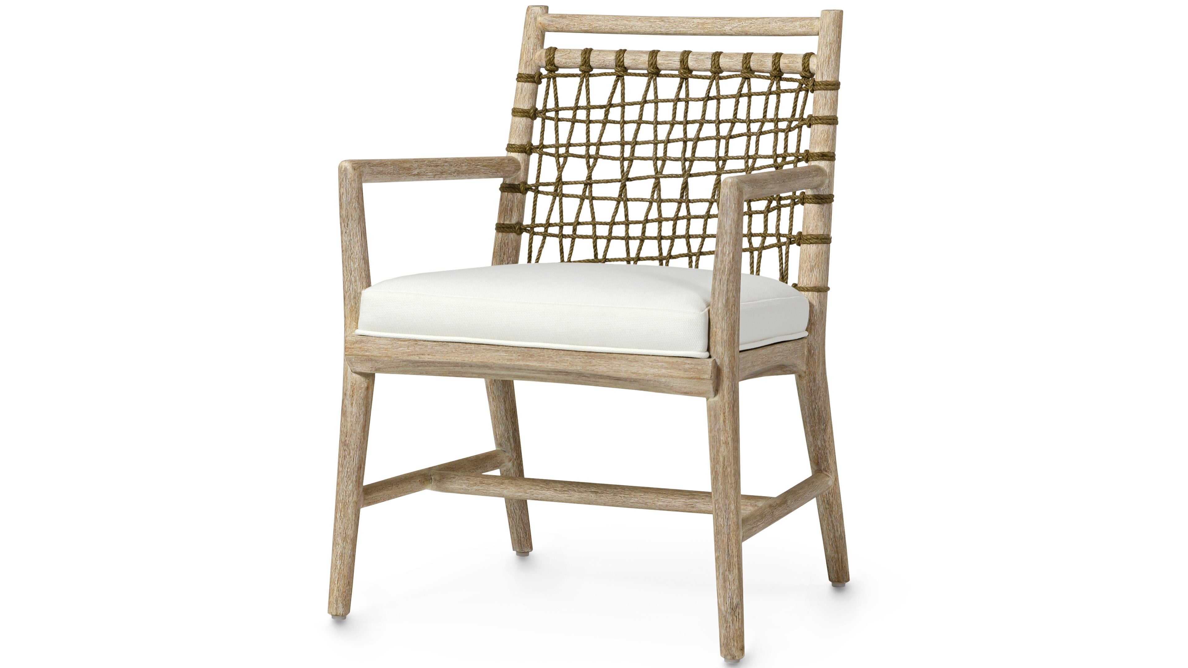 Palecek Furniture I/O BASKET WEAVE 4J / Motor Freight - Rate TBQ Palecek Pratt Arm Chair Cerused White