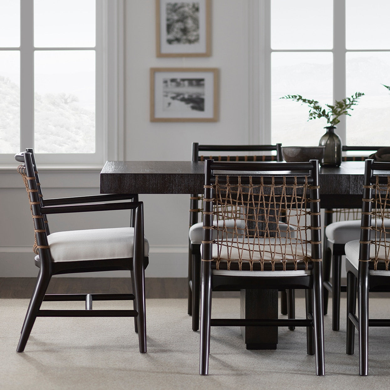 Palecek Furniture OYSTER HOPSACK 1E / Motor Freight - Rate TBQ Palecek Pratt Arm Chair, Espresso