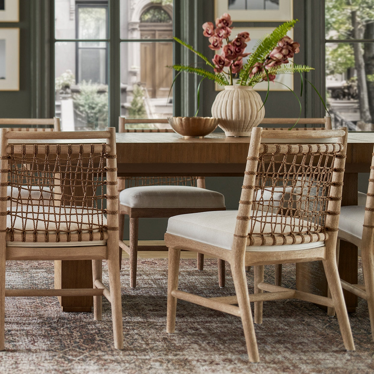 Palecek Furniture I/O BASKET WEAVE 4J / Motor Freight - Rate TBQ Palecek Pratt Side Chair Cerused White