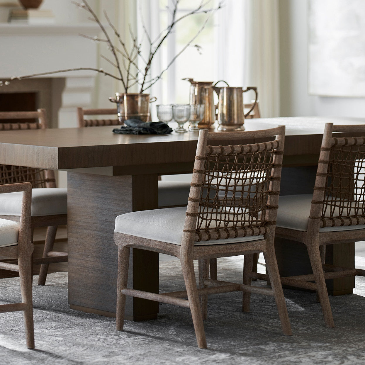 Palecek Furniture I/O BASKET WEAVE 4J / Motor Freight - Rate TBQ Palecek Pratt Side Chair Cerused White