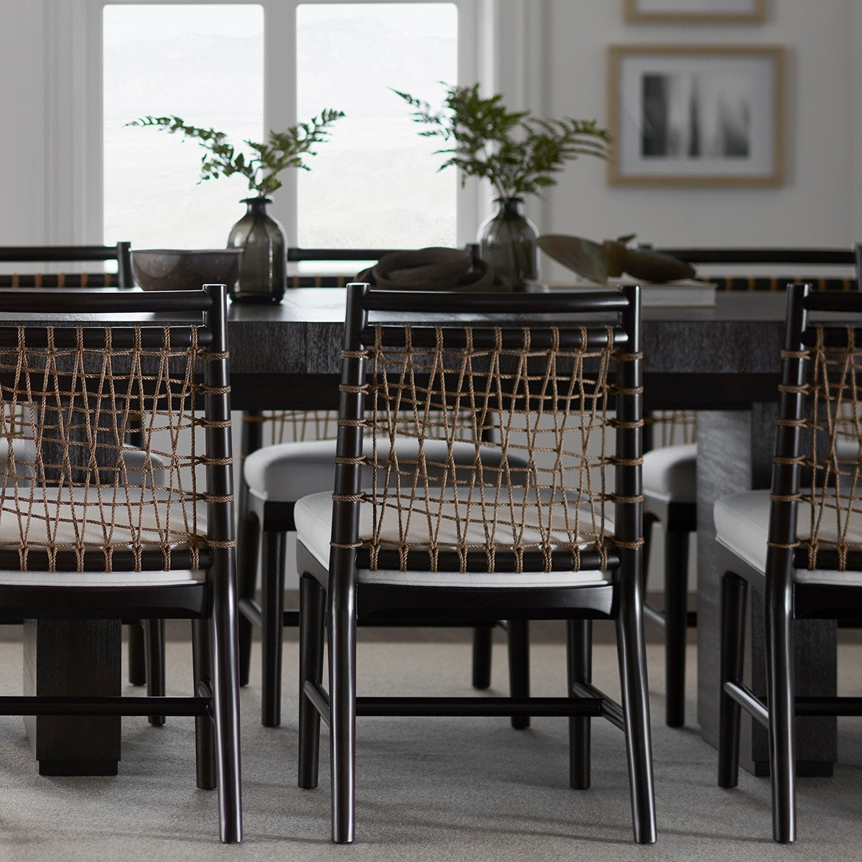Palecek Furniture OYSTER HOPSACK 1E / Motor Freight - Rate TBQ Palecek Pratt Side Chair, Espresso