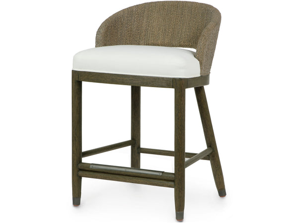 Palecek Furniture I/O BASKET WEAVE 4J / Motor Freight - Rate TBQ Palecek Prescott 24" Counter Stool Ash Grey