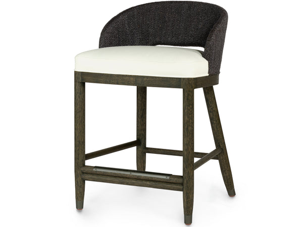 Palecek Furniture I/O BASKET WEAVE 4J / Motor Freight - Rate TBQ Palecek Prescott 24" Counter Stool Charcoal