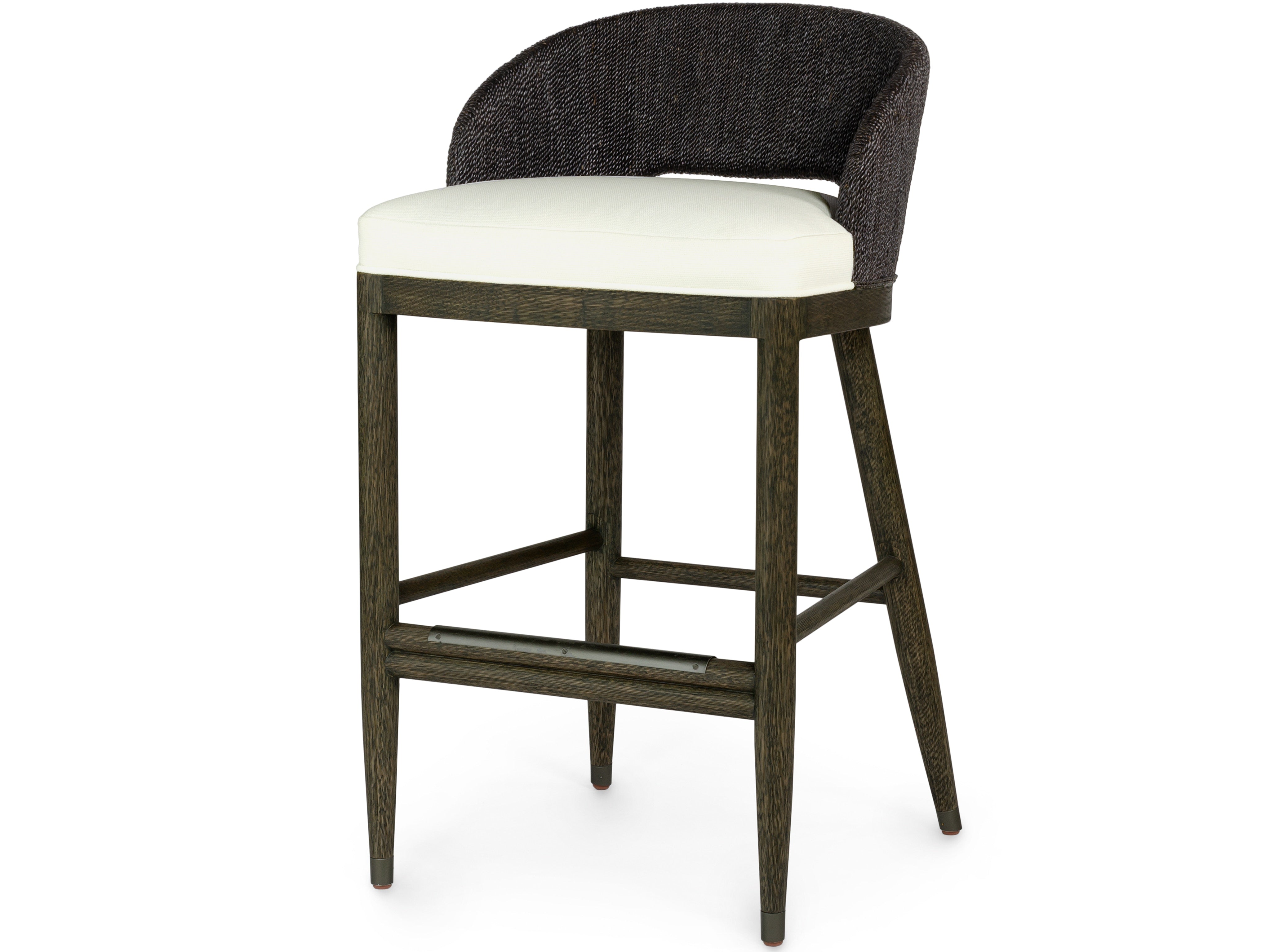 Palecek Furniture I/O BASKET WEAVE 4J Palecek Prescott 30" Barstool Charcoal