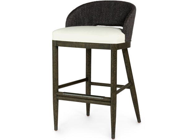 Palecek Furniture I/O BASKET WEAVE 4J Palecek Prescott 30" Barstool Charcoal