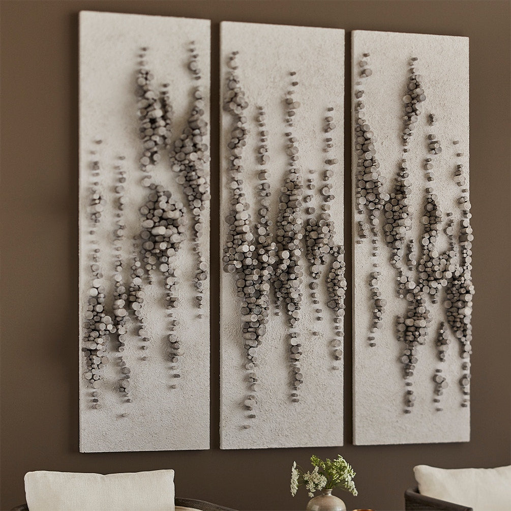Palecek Home Decor Default Title / Motor Freight - Rate TBQ Palecek Rainfall Rattan Wall Decor Set Of 3
