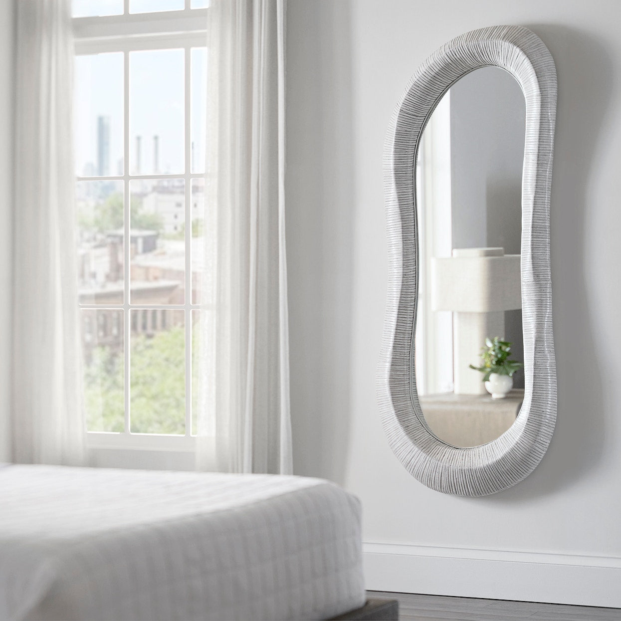 Palecek Lighting Default Title / Motor Freight - Rate TBQ Palecek Ravenna Mirror Large, Whitewash