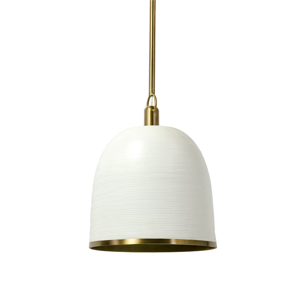 Palecek Lighting Palecek Rivoli Leather Pendant White