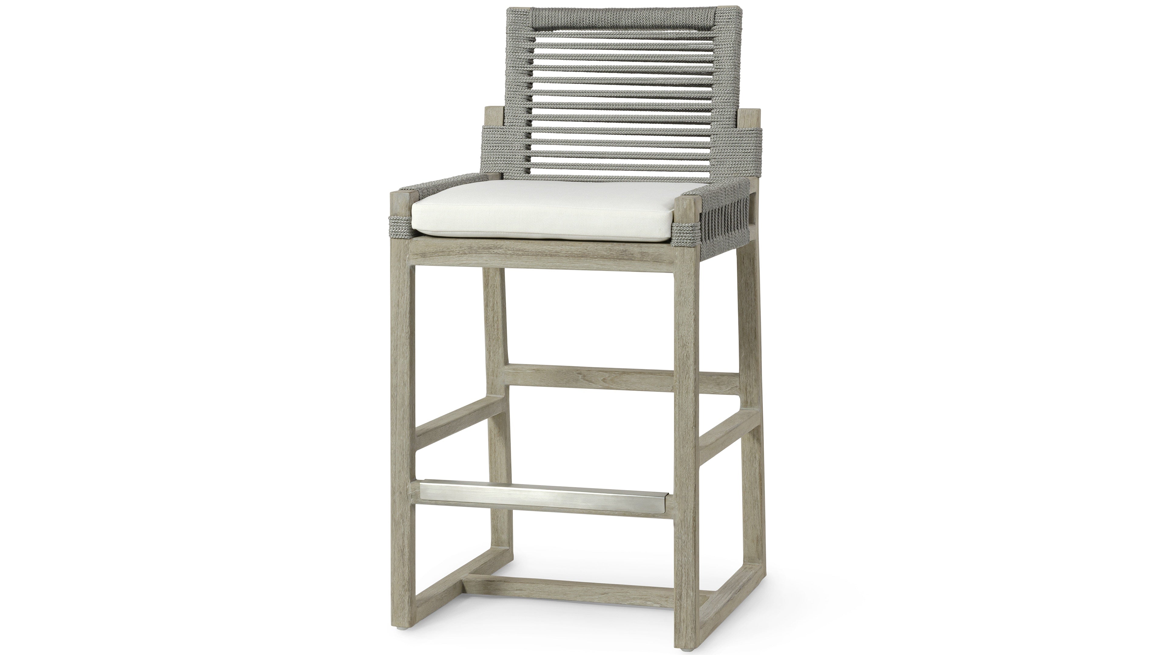 Palecek Furniture I/O BASKET WEAVE 4J / Motor Freight - Rate TBQ Palecek San Martin Outdoor 30" Barstool, Grey