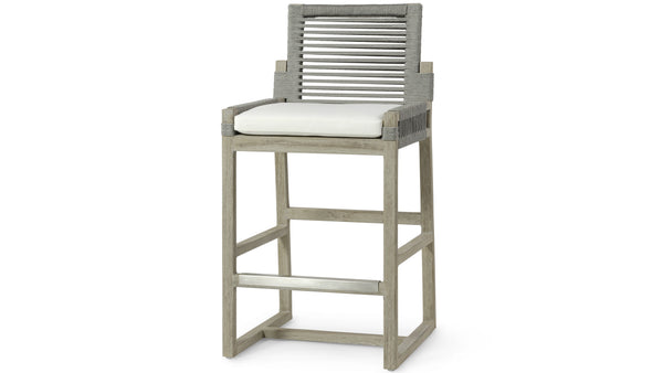 Palecek Furniture I/O BASKET WEAVE 4J / Motor Freight - Rate TBQ Palecek San Martin Outdoor 30" Barstool, Grey