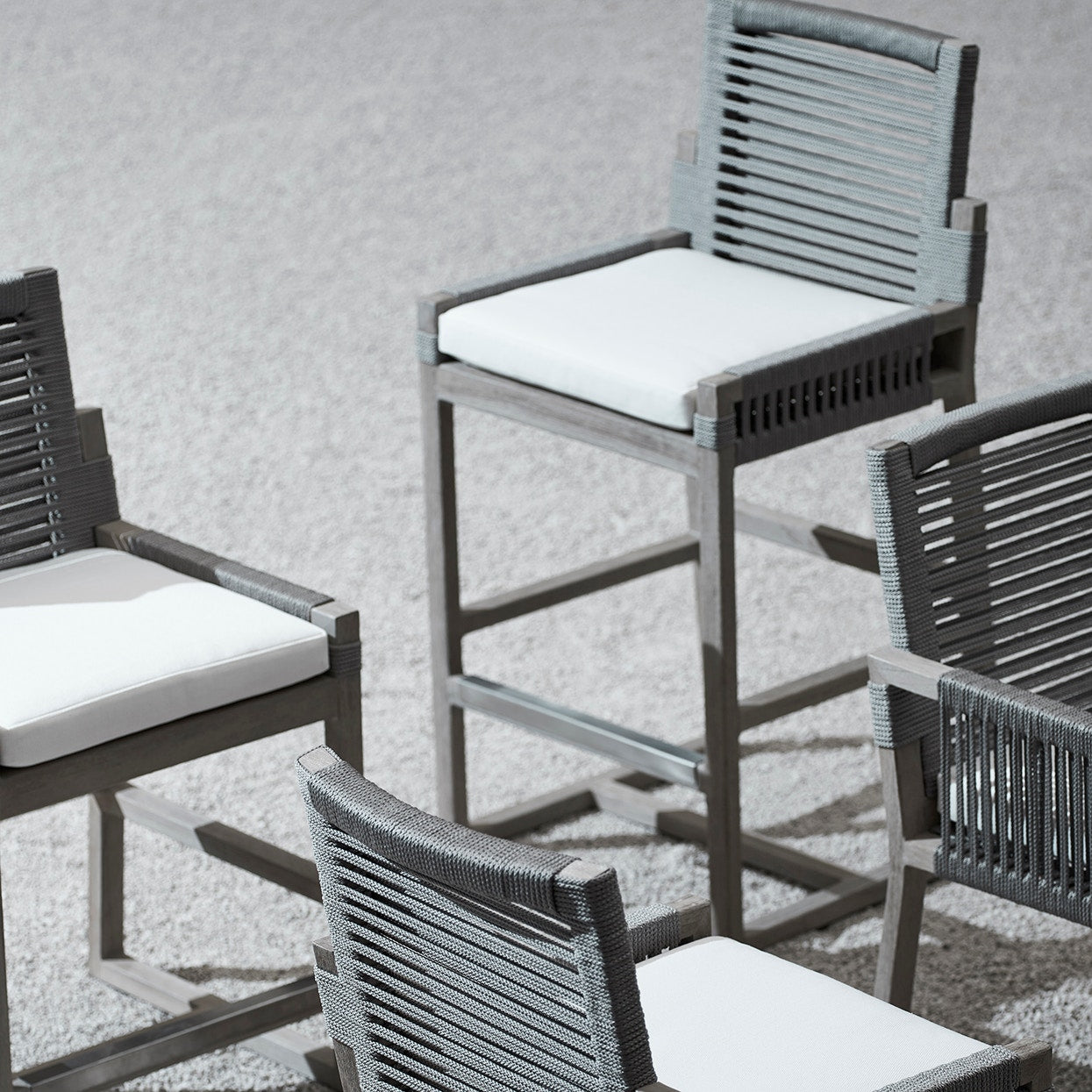 Palecek Furniture I/O BASKET WEAVE 4J / Motor Freight - Rate TBQ Palecek San Martin Outdoor 30" Barstool, Grey
