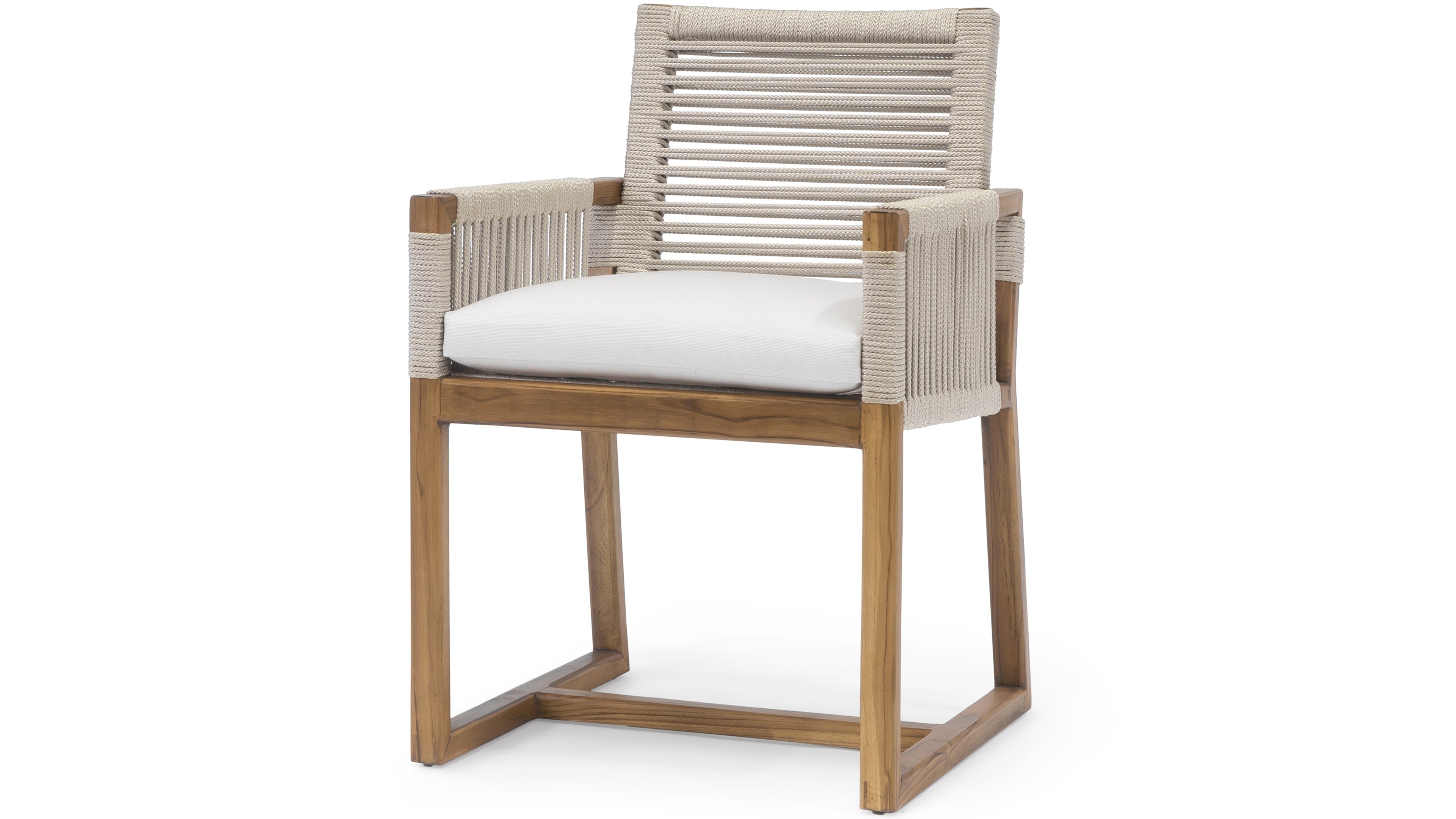 Palecek Furniture I/O SAILCLOTH SALT 64 / Motor Freight - Rate TBQ Palecek San Martin Outdoor Arm Chair, Taupe
