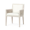 Palecek Furniture I/O BASKET WEAVE 4J / Motor Freight - Rate TBQ Palecek Santa Barbara Arm Chair, White Sand
